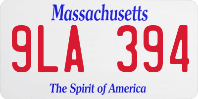 MA license plate 9LA394