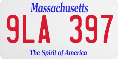 MA license plate 9LA397