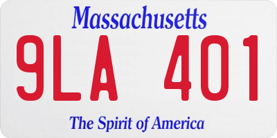 MA license plate 9LA401