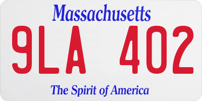 MA license plate 9LA402