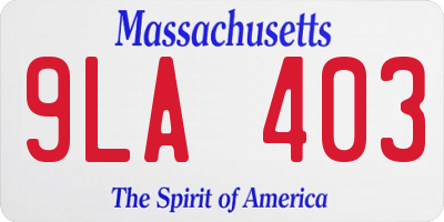 MA license plate 9LA403