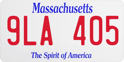MA license plate 9LA405