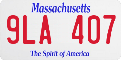 MA license plate 9LA407