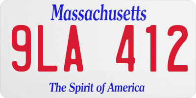 MA license plate 9LA412