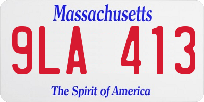 MA license plate 9LA413