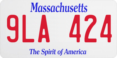 MA license plate 9LA424