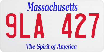 MA license plate 9LA427