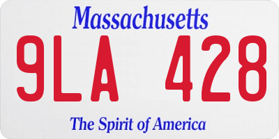 MA license plate 9LA428