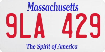 MA license plate 9LA429