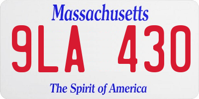 MA license plate 9LA430