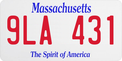 MA license plate 9LA431