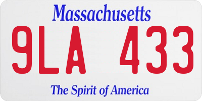MA license plate 9LA433