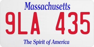 MA license plate 9LA435