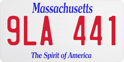 MA license plate 9LA441