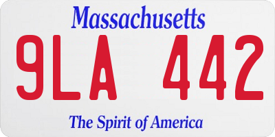 MA license plate 9LA442