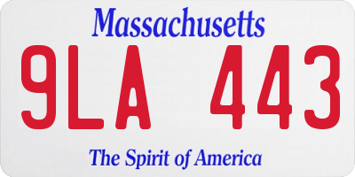 MA license plate 9LA443