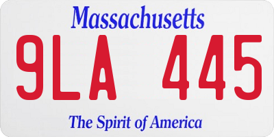 MA license plate 9LA445