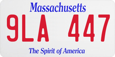 MA license plate 9LA447