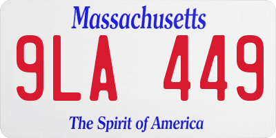 MA license plate 9LA449