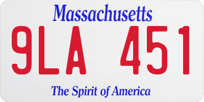 MA license plate 9LA451