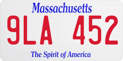 MA license plate 9LA452