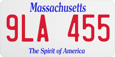 MA license plate 9LA455