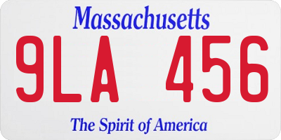MA license plate 9LA456