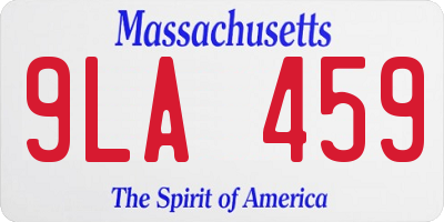 MA license plate 9LA459