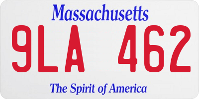 MA license plate 9LA462