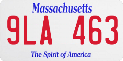 MA license plate 9LA463