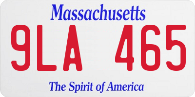 MA license plate 9LA465