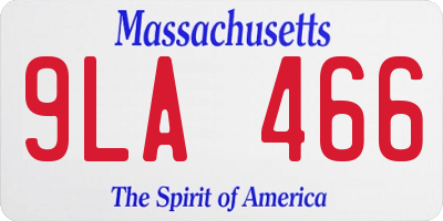MA license plate 9LA466