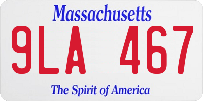 MA license plate 9LA467