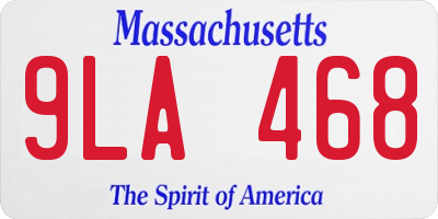 MA license plate 9LA468
