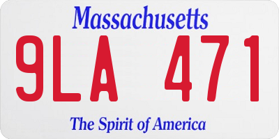 MA license plate 9LA471