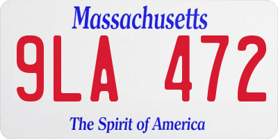 MA license plate 9LA472