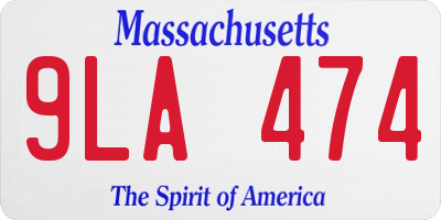 MA license plate 9LA474