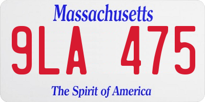 MA license plate 9LA475