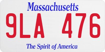 MA license plate 9LA476