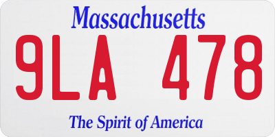 MA license plate 9LA478