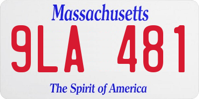MA license plate 9LA481