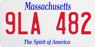 MA license plate 9LA482