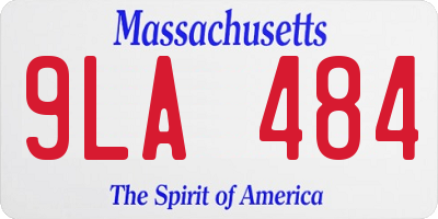 MA license plate 9LA484