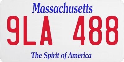 MA license plate 9LA488