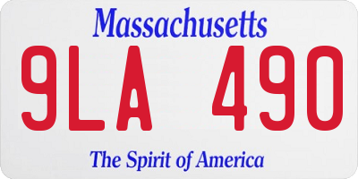MA license plate 9LA490