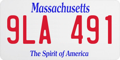 MA license plate 9LA491