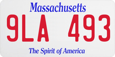 MA license plate 9LA493