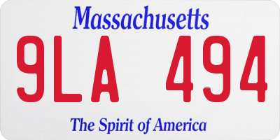 MA license plate 9LA494