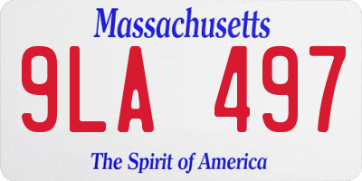 MA license plate 9LA497