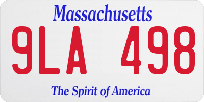 MA license plate 9LA498